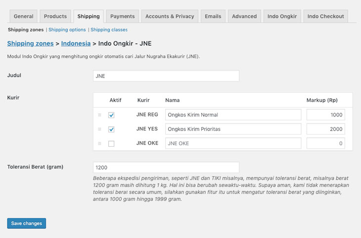 WooCommerce IndoOngkir - Flexible Shipping Method