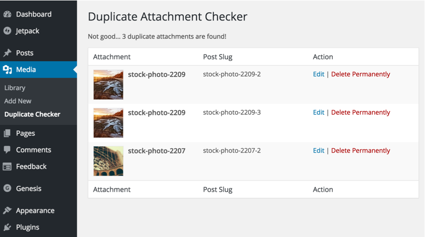 Duplicate Attachment Checker WordPress Plugin
